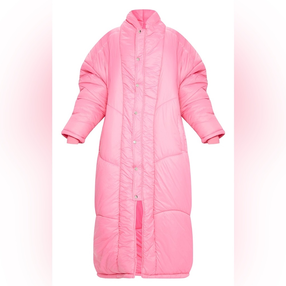 🚩SOLD🚩 Pink Midi Oversized Puffer Coat - Picture 4 of 5